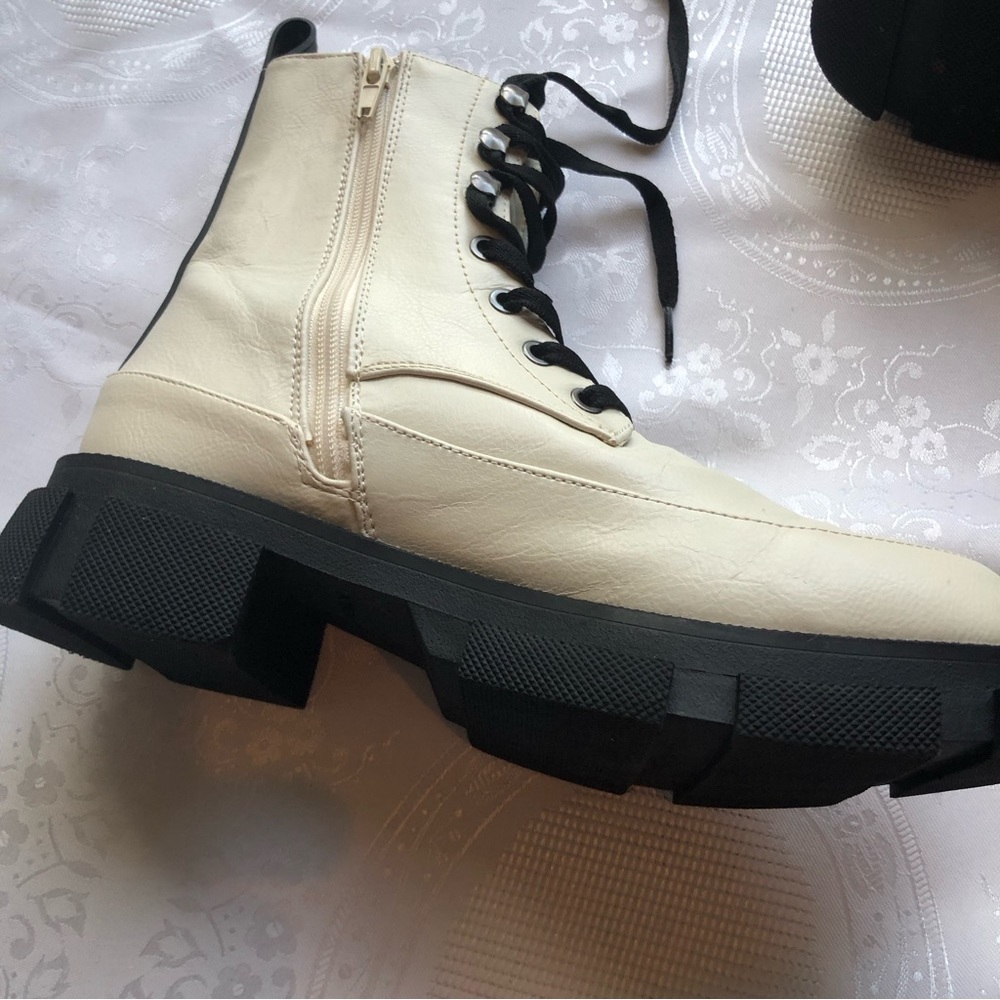 Bcbgeneration Ander Off White Combat Military Lac… - image 3